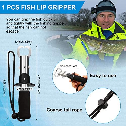 Honoson Fishs Hook Remover Tools Kit Include 1 Pcs Handheld Digital Fish Scale and Fishing Hook Remover Tool and Fish Lip Gripper and Fishing Plier with Sheath and 2 Pcs Fishs Tool Lanyards - Image 6