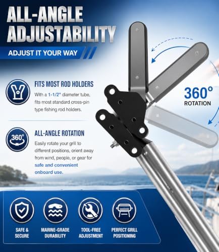 T10-355 Adjustable Boat Grill & Table Mount, 304 SS for Marine Use - Image 4
