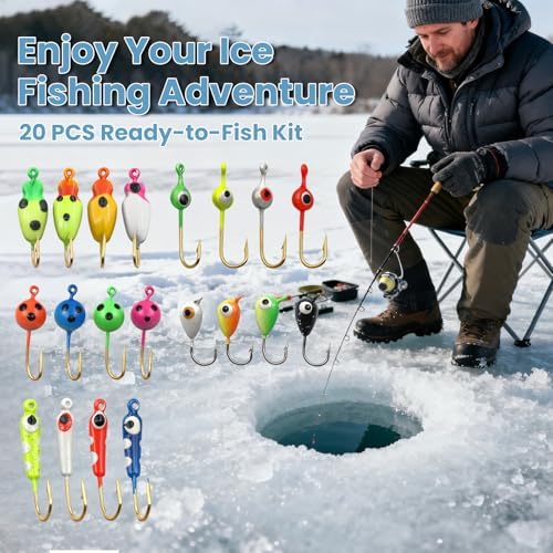 Natufish Glow Ice Fishing Jigs Set 20/28Pcs for Winter Ice Fishing - Image 4
