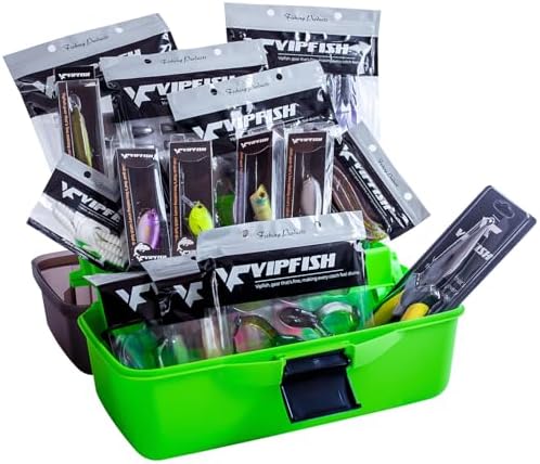 Fishing Tackle Box with Tackle Included Lures, 3-Layer Tackle Kit by VipfishFishing