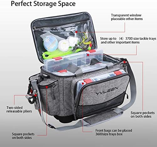 YVLEEN Fishing Tackle Box Bag - Outdoor Large Fishing Tackle Storage Bag - 100% Water-Resistant Polyester Material - Fishing Tackle Bags - Suitable for 3600 3700 Tackle Box - Image 2