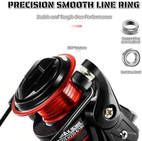 Spinning Fishing Reel – Metal Spool & Alloy Handle, Long-Cast Deep Spool Reel, Smooth Drag System, 13+1 Bearings, Adjustable Folding Handle, Freshwater & Saltwater Lure Reel - Image 4