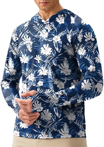 Pudolla Men's Sun Protection Hoodie Shirts UPF 50+ Fishing Hiking Shirt by PudollaSports