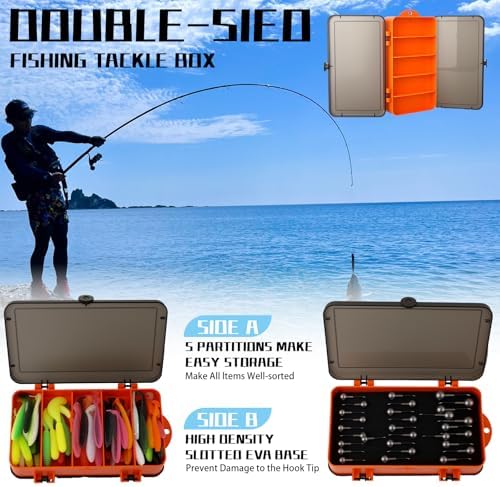 Soft Fishing Lures Set with Tackle Box, 6.5cm/8cm Paddle Tail Swimbaits, 60PCS Soft Plastic Baits with Curly Tails, Freshwater Fishing Lures for Bass, Trout, and More - Image 4