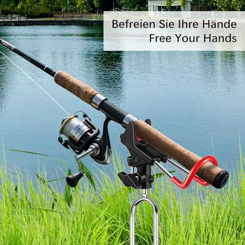 Fishing Rod Holder for Ground 2 Pack,Height Adjustable 22.4-34.3in,360 Degree Adjustable Easy Folder Rod Holder for Ground (Rod Holder -01) - Image 6