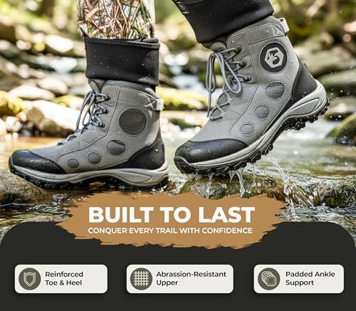 Foxelli Wading Boots – Lightweight Fly Fishing Boots for Men, Rubber Sole Wading Shoes - Image 4