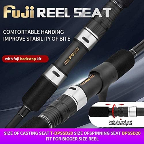 GooFish® Solid Nano Tech Blank Series-Matte Black Fuji Setting Size 6'6 Saltwater Slow Pitch Jigging Rod - Image 4