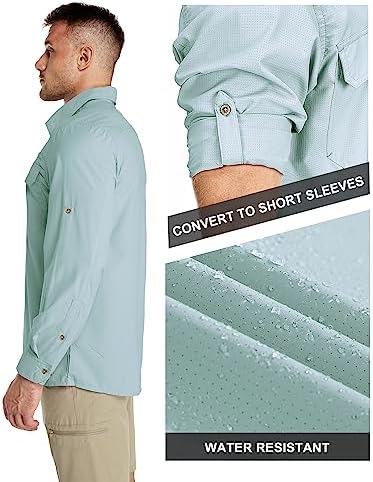 33,000ft Men's Long Sleeve Sun Protection Shirt UPF 50+ UV Quick Dry Cooling Fishing Shirts for Travel Safari Camping Hiking - Image 3