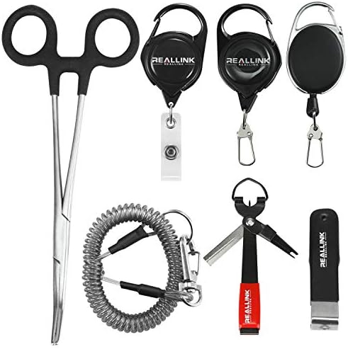 Fly Fishing Tools Kit and Accessories Combo Kits, Fishing Quick Nail Knot Tying Tool, Hook Remover Forceps and Pliers, Stainless Steel Salmon and Trout Multiple Fishing Set Gear Tool Assortment by REALLINKREALLINK