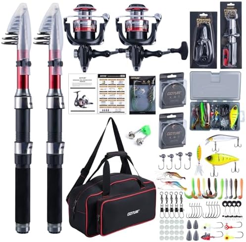 Goture 2-Pack Fishing Rod and Reel Combo with Carrier Bag,1.8M-2.7M by Goture
