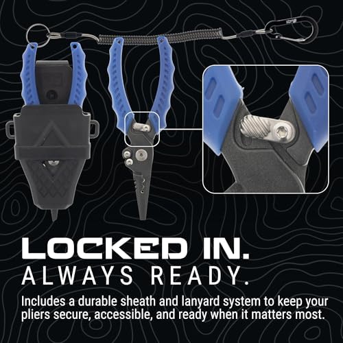 Reaction Tackle Fishing Pliers, Stainless Steel Saltwater Pliers with Braid Cutter, Hook Remover and Crimper, PTFE Coated Coated with Sheath and Lanyard - Image 6