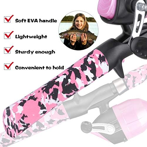 ODDSPRO Kids Fishing Pole Pink, Portable Telescopic Fishing Rod and Reel Combo Kit - with Spincast Fishing Reel Tackle Box for Girls, Youth - Image 3