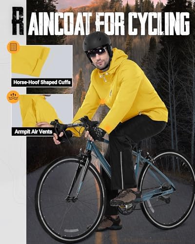 33,000ft Men's Packable Rain Jacket Waterproof Raincoat with Hood - Image 6
