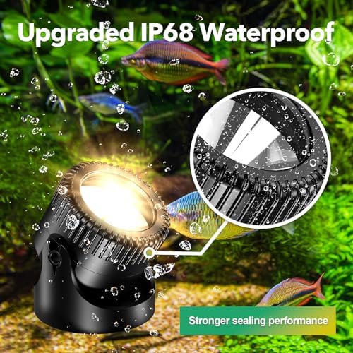 POPOSOAP Solar Pond Lights, 3-in-1 Warm White Underwater Pond Lights, IP68 Waterproof LED Landscape Spotlights for for Pond, Garden, Patio, Fountain, Pool, Waterfall Decoration(3 Head Lamp)-P63H - Image 3