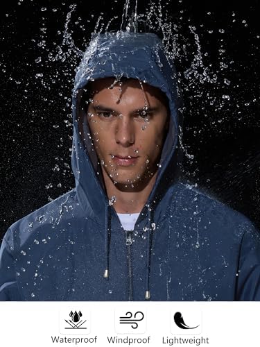 UIQUR Mens Rain Jacket Raincoat Waterproof Windbreaker - Image 4