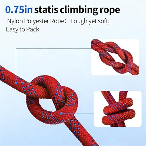 100Ft 3/4 Inch Climbing Rope, Heavy Duty Arborist Rope(Red) - Image 5