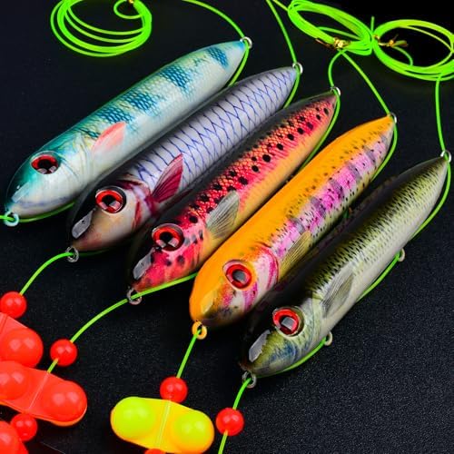 PROBEROS Catfish Fishing Rigs - Bank Fishing Set with 5pcs/Set, 6/0, 8/0, 10/0 Circle Hooks Circle Hooks, High Visibility, Ready to Use Catfish Rigs - Image 7