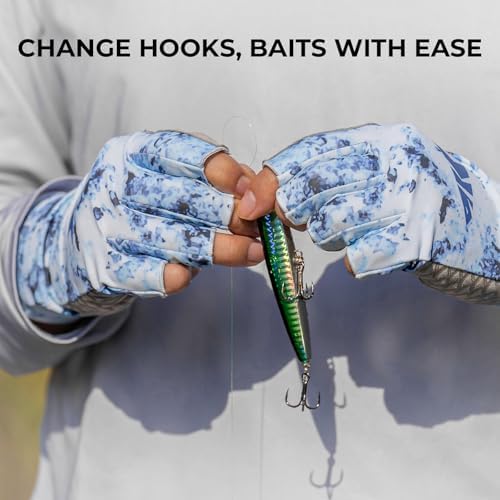 KastKing La Sal UPF50+ Fingerless Fishing Gloves, Men and Women - Image 5