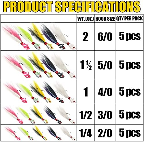 Bucktail-Jigs-Saltwater-Hair-Jigs-Head -Fishing-Lures-Assorted Kit - Image 4