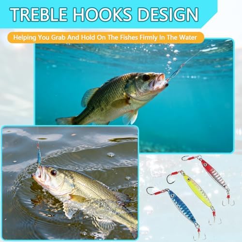 Jigs Fishing Lures Lead Spoons: Saltwater Fishing Micro Jigging Bait with Ultra-Sharp Hooks for Bass Tuna Salmon Grouper - Image 5