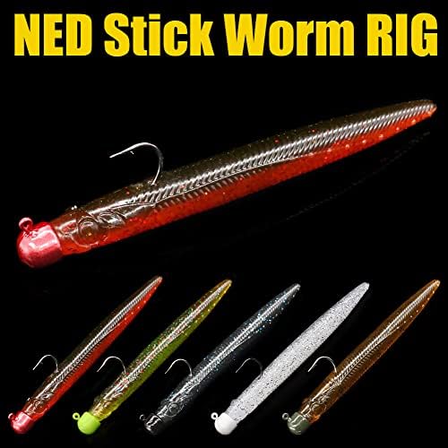 Ned-Rig-Kit-Finesse-Baits-Soft-Plastic-Worms-Fising-Lure for Bass Stick Swimbait Minnow Crawfish Lures Shroom Ned Jig Head Kit - Image 5