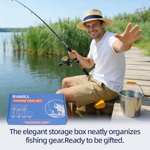 RAWILL Fishing Kit,Filleting Knife,Hook Remover,Fish Grip, Line Cutter,Fishing Scale, Pliers with Lanyards,Not Include Batteries - Image 6