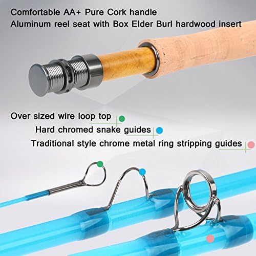 M MAXIMUMCATCH Maxcatch Fiberglass Fly Fishing Rod: 3wt/ 5wt/ 6wt/8wt in Blue,Orange, Purple or Transparent - Image 4