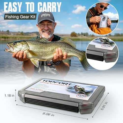 TOPFORT 187/343pcs Fishing Accessories Kit, Organized Fishing Tackle Box with Tackle Included, Fishing Hooks, Fishing Weights Sinkers, Fishing Gear and Equipment, Fishing Gift for Men - Image 2