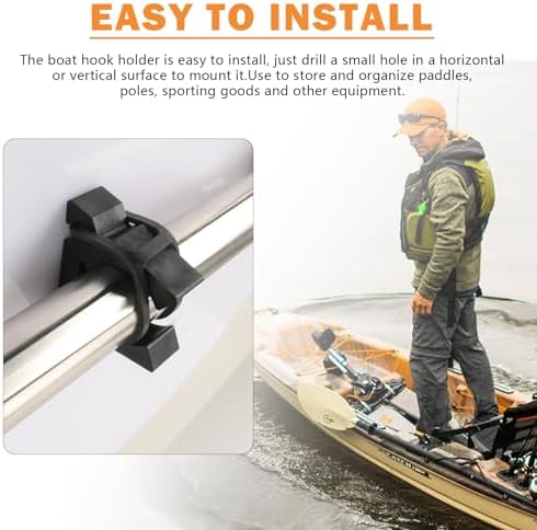 Boat Hook Holder, Black Rubber Quick Release Pole/Oar Holders - Image 4