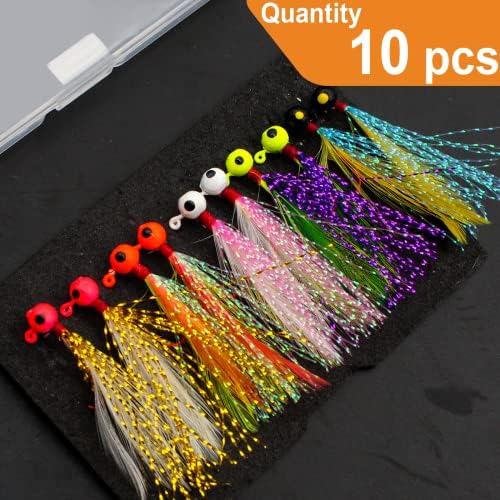 Fishing Jigs Kit Bucktail Jigs Hair Swimbait Heads Marabou Feather - Image 3