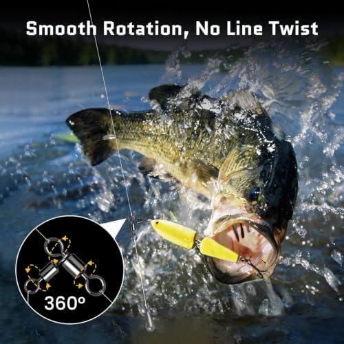 FishTrip 25/50Pcs 3 Way Fishing Swivels Tackle for Fishing Rigs 7LB-209LB - Image 3