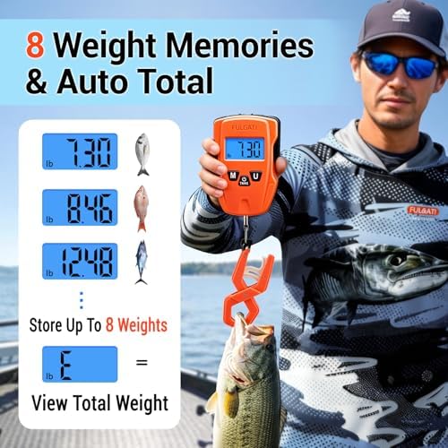 Fish Scale with Lip Gripper, 110 lb, Multi-Mode lb/oz/kg, Measuring Tape - Image 5