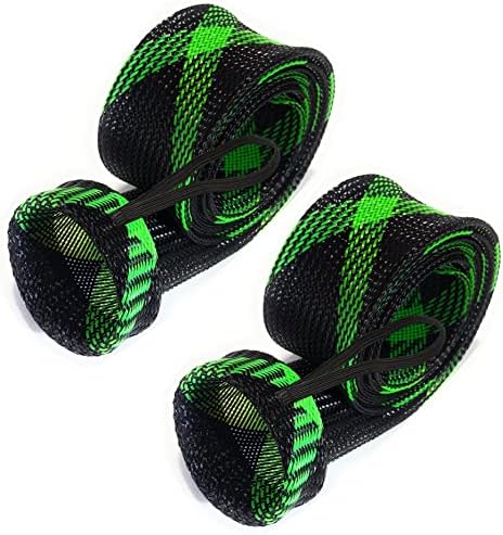 Reaction Tackle Rod Socks, Fishing Rod Sleeves and Covers for Spinning and Casting Rods, Breathable Mesh Rod Protectors with Elastic Band (2-Pack) by ReactionTackle