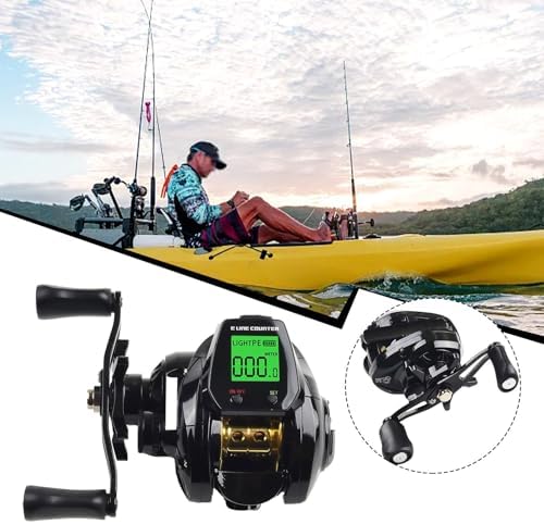 FABULETTA Digital Baitcasting Reel with 7.2:1 Gear Ratio, Electric Line Counter and Depth Positioning, Bite Alarm Fishing Reel, Rechargeable Battery Powered, Left or - Image 5
