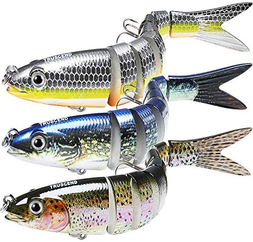 TRUSCEND Swimmax Easy Catch Fishing Lures with BKK Hooks, Wiggling, Vibrating, Rattling and Gurgling for More Bite, Heavy-Duty Dyneema Fiber Jointed Swimbaits for Bass, Trout, Walleye, Crappie, Pike by TRUSCEND