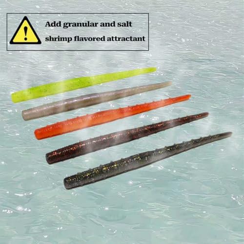 4.7" Floating Worms for Bass Fishing, 50PCS TPE Stick Baits - Image 4