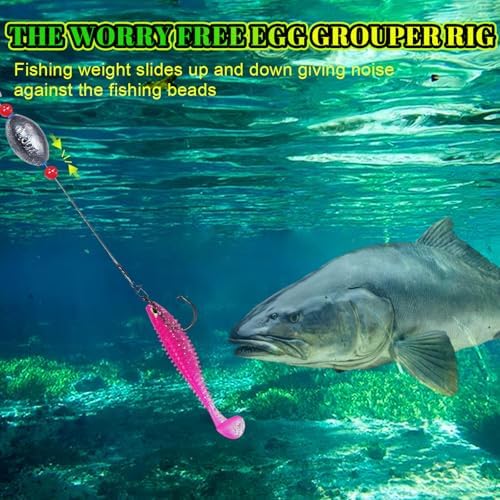 Pre-Rigged Carolina Rig Saltwater, Egg Sinker Grouper Rigs with 10 Circle Hooks, Stainless Steel Leader Fishing Wire, for Snapper Flounder Sea Bass Surf Fishing Bottom Rig - Image 7
