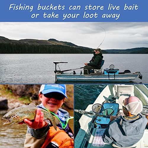 Transparent Top Cover Fishing Bucket, Foldable Fish Bait Bucket, Multifunctional Minnow Bucket, Live Fish Container, Fish Protection Bucket, Outdoor Camping Fishing Bag. (Blue, 6 Gallon) - Image 6