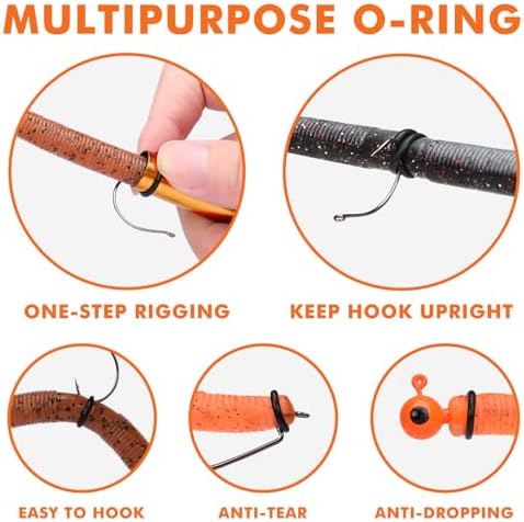 TRUSCEND Gradient Fishing Wacky Rig Tool with Silicone O Rings 210Pcs for 3"-4" and 5"-7" Fishing Worm Lures, Ultra-Smooth Downriggers Tube for Easy Installation and Great Protection of Stick Bait - Image 4