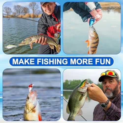 Skylety Mini Bass Fishing Lures Crankbaits Hard Baits with Box - Image 6