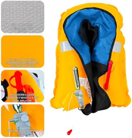 Manual Inflatable Life Jacket,Preserver PFD for Adults,Life Vest for Adults,Supports Weight up to 330 pounds - Image 3