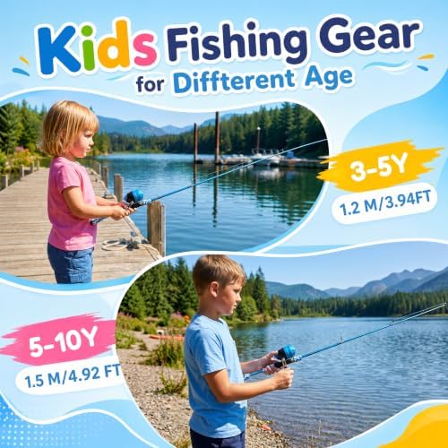 ODDSPRO Kids Fishing Pole - Portable Kids Fishing Rod and Reel Combo, Kids Fishing Gear with Tackle Box, Spincast Reel, Collapsible Chair and Bucket, Fishing Pole for Kids Boys Girls Toddler Youth 3+ - Image 2