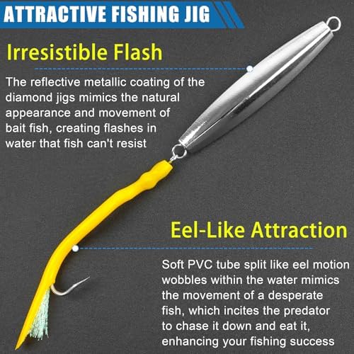Diamond Jigs Saltwater Fishing Lures, Bottom Bouncing Sinking Casting Lures - Image 3