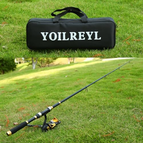 Yoilrey Fishing Rod and Reel Combo – 5.9ft Telescopic Fishing Pole Starter Kit with Spinning Reel, Fishing Line, Lure Box & Tackle Bag for Travel - Image 6