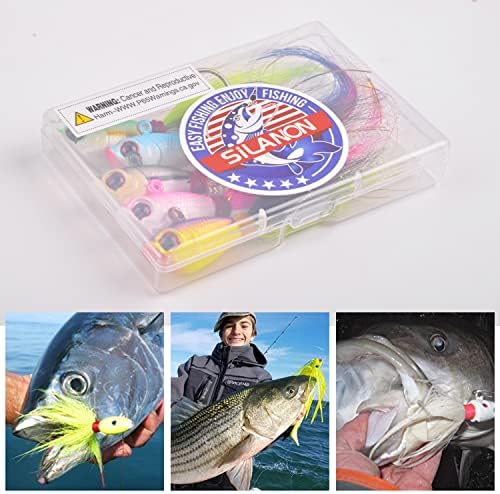 Bucktail Jigs Saltwater Lures,3/5PCS Bucktail Hair Jigs Head Fishing Lure Baits Assorted Kit for Bass Striper Bluefish Surf Fishing 1/4oz 1/2oz 1oz 1.5oz 2oz - Image 6