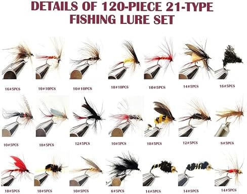 120PCS Nymphs for Fly Fishing Kit Premium Hand Tied Trout Bass Flies Box - Image 2