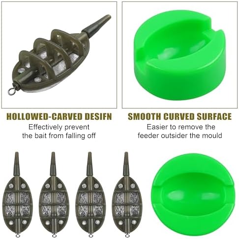 Carp Fishing Method Feeders Set 4 Inline Method Feeders with 1 Quick Release - Image 2