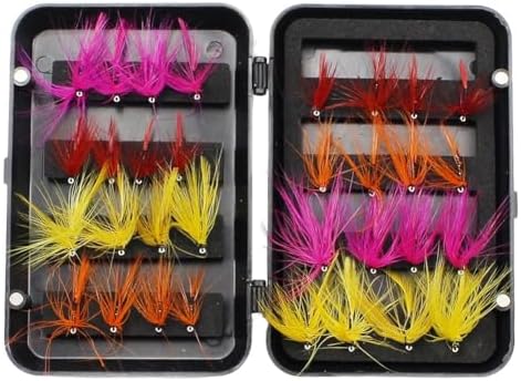 Assorted Fly Fishing Lures 32pcs with Magnetic Box for Salmon(C-32PCS) - Image 2
