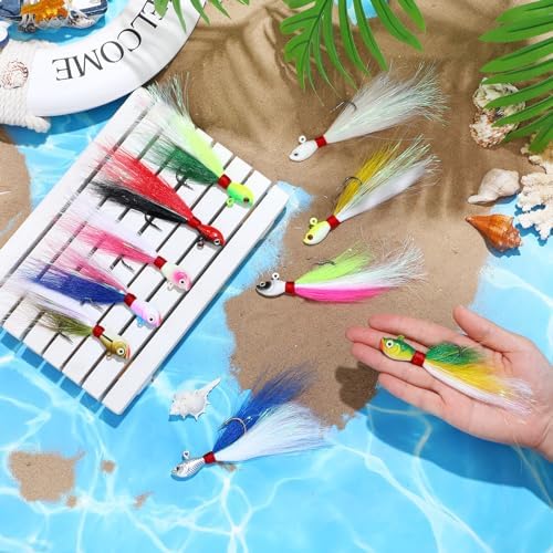 10 Pcs Bucktail Jigs Saltwater Hair Jig Fishing Lures - Image 4