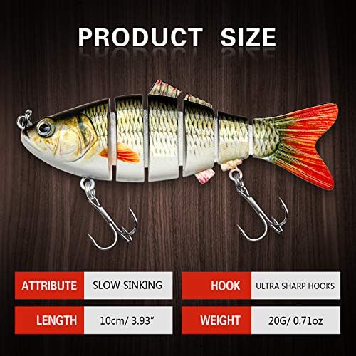 Bass Fishing Lure for Freshwater and Saltwater Lifelike Fishing Lures Multi Jointed Swimbait for Bass Trout Crappie Walleye Pike Fishing Gifts for Men - Image 5